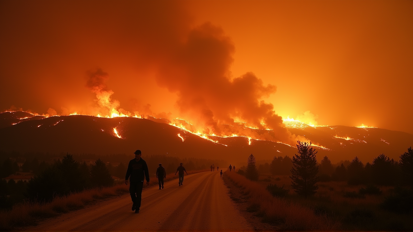 Smoke Rising Greek Devastating Greek Wildfires: Evacuations and Rising Concerns