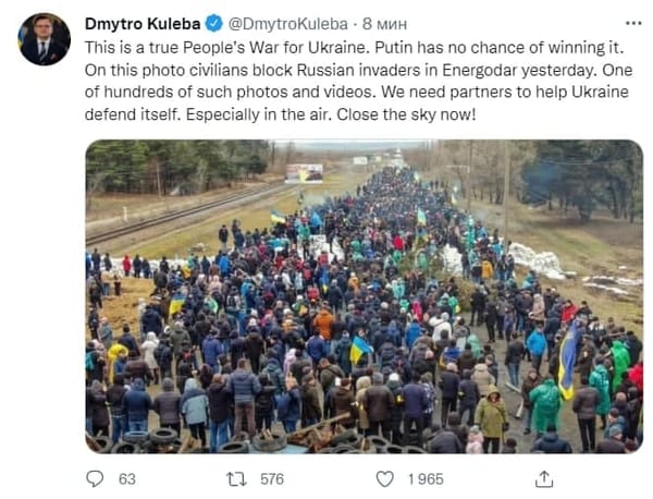 "This is a real people's war for Ukraine."