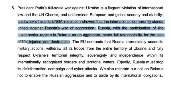 The EU says Belarus is responsible for the situation in Ukraine