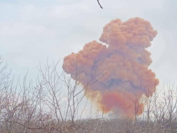 Russian Forces Hit a Nitric Acid Tank in Rubizhne