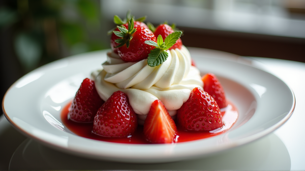 Delight in the Classic Elegance of Strawberries Romanoff!
